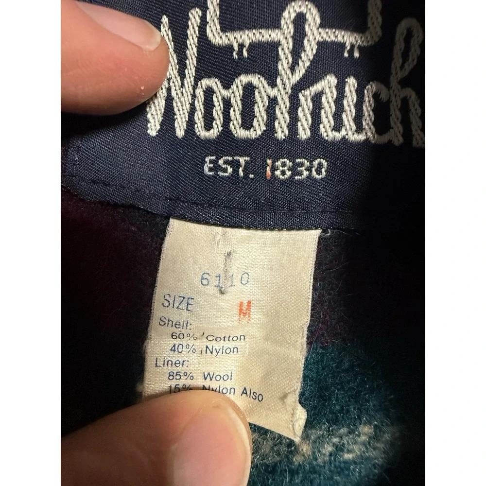 Vtg USA Woolrich Field Jacket Men's Blue‎ Wool Lined Blanket Barn Coat Size M